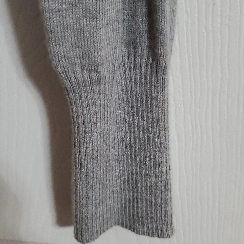 Worthington Gray Open Front Button Cardigan Sweater Cotton Blend Size Large - Picture 4 of 11
